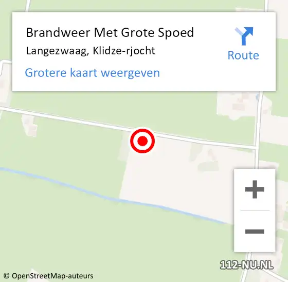 Locatie op kaart van de 112 melding: Brandweer Met Grote Spoed Naar Langezwaag, Klidze-rjocht op 24 april 2022 18:14