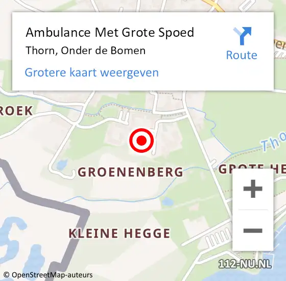 Locatie op kaart van de 112 melding: Ambulance Met Grote Spoed Naar Thorn, Onder de Bomen op 24 april 2022 19:16