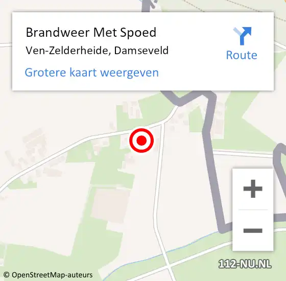 Locatie op kaart van de 112 melding: Brandweer Met Spoed Naar Ven-Zelderheide, Damseveld op 24 april 2022 19:44