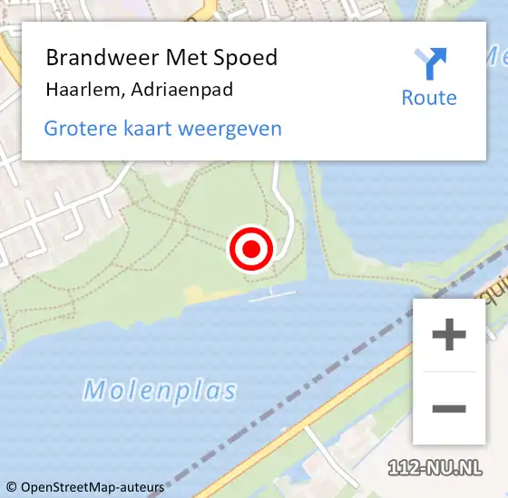Locatie op kaart van de 112 melding: Brandweer Met Spoed Naar Haarlem, Adriaenpad op 24 april 2022 20:37