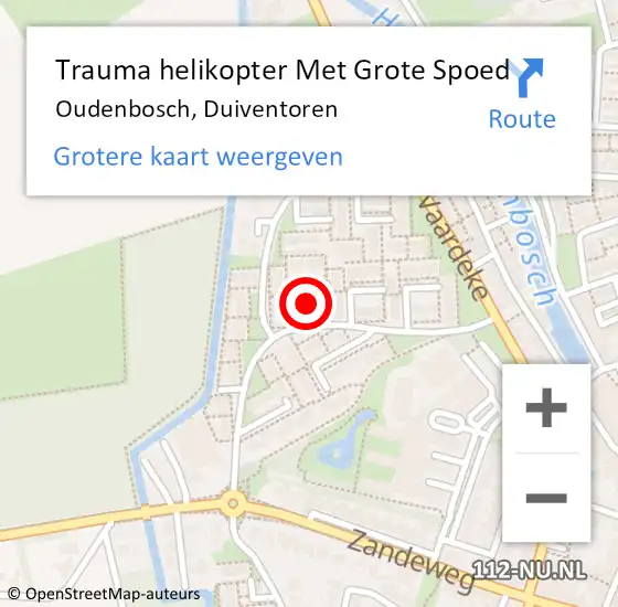 Locatie op kaart van de 112 melding: Trauma helikopter Met Grote Spoed Naar Oudenbosch, Duiventoren op 24 april 2022 21:10