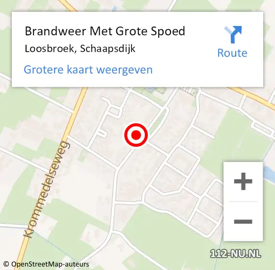 Locatie op kaart van de 112 melding: Brandweer Met Grote Spoed Naar Loosbroek, Schaapsdijk op 24 april 2022 21:15