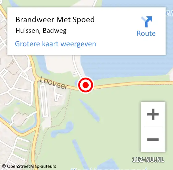 Locatie op kaart van de 112 melding: Brandweer Met Spoed Naar Huissen, Badweg op 24 april 2022 21:54