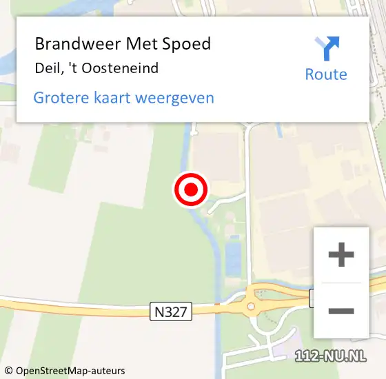 Locatie op kaart van de 112 melding: Brandweer Met Spoed Naar Deil, 't Oosteneind op 24 april 2022 22:16