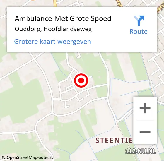 Locatie op kaart van de 112 melding: Ambulance Met Grote Spoed Naar Ouddorp, Hoofdlandseweg op 24 april 2022 22:23