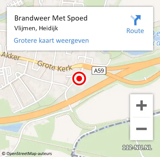 Locatie op kaart van de 112 melding: Brandweer Met Spoed Naar Vlijmen, Heidijk op 24 april 2022 22:43