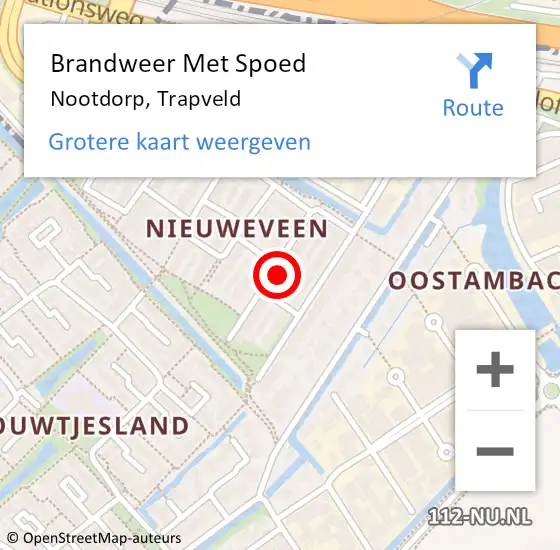 Locatie op kaart van de 112 melding: Brandweer Met Spoed Naar Nootdorp, Trapveld op 24 april 2022 23:02