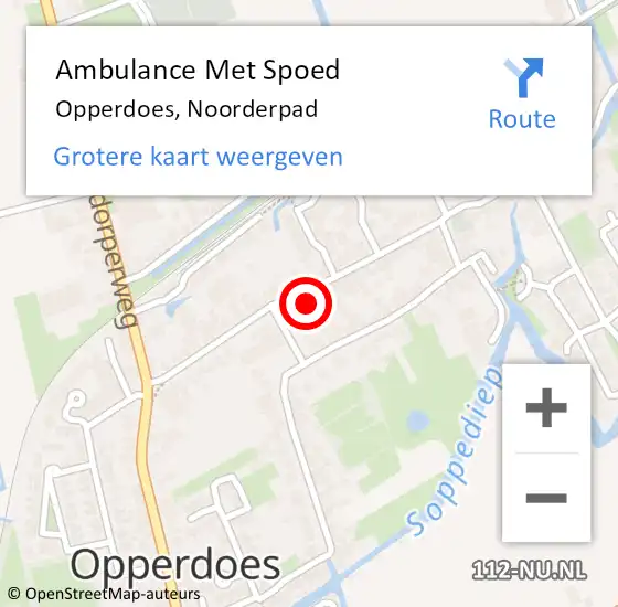 Locatie op kaart van de 112 melding: Ambulance Met Spoed Naar Opperdoes, Noorderpad op 24 april 2022 23:42