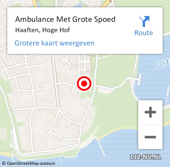 Locatie op kaart van de 112 melding: Ambulance Met Grote Spoed Naar Haaften, Hoge Hof op 24 april 2022 23:52