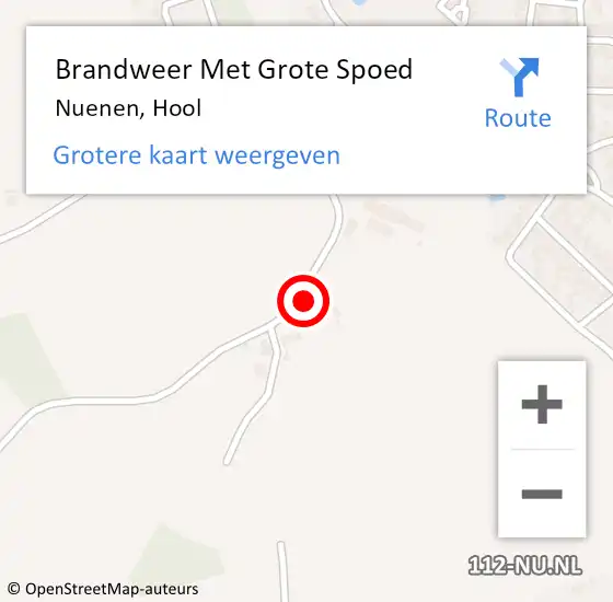 Locatie op kaart van de 112 melding: Brandweer Met Grote Spoed Naar Nuenen, Hool op 25 april 2022 00:23