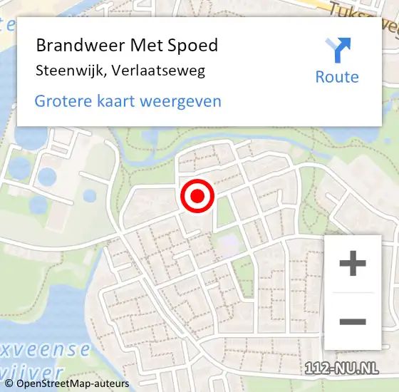 Locatie op kaart van de 112 melding: Brandweer Met Spoed Naar Steenwijk, Verlaatseweg op 25 april 2022 00:58