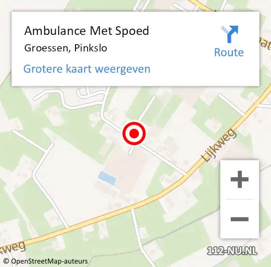 Locatie op kaart van de 112 melding: Ambulance Met Spoed Naar Groessen, Pinkslo op 25 april 2022 06:10