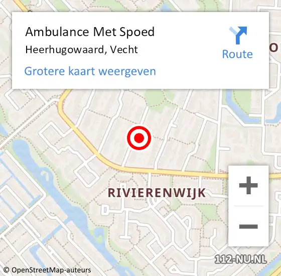 Locatie op kaart van de 112 melding: Ambulance Met Spoed Naar Heerhugowaard, Vecht op 25 april 2022 06:29