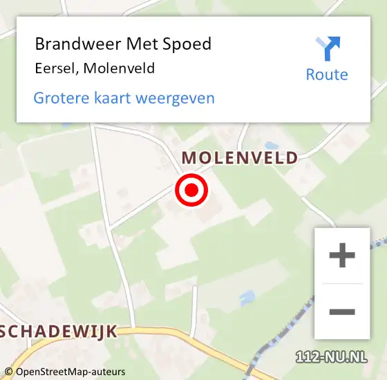 Locatie op kaart van de 112 melding: Brandweer Met Spoed Naar Eersel, Molenveld op 25 april 2022 07:56