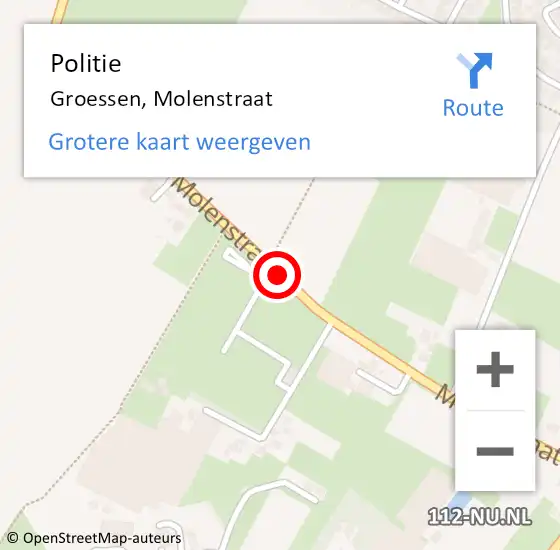 Locatie op kaart van de 112 melding: Politie Groessen, Molenstraat op 15 juli 2014 13:59