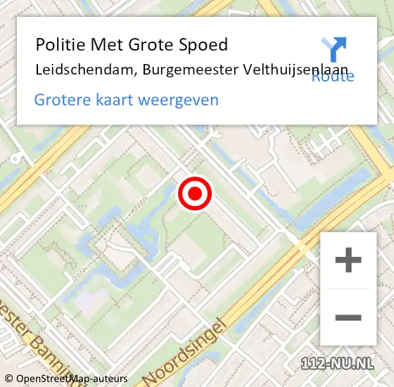 Locatie op kaart van de 112 melding: Politie Met Grote Spoed Naar Leidschendam, Burgemeester Velthuijsenlaan op 25 april 2022 08:25