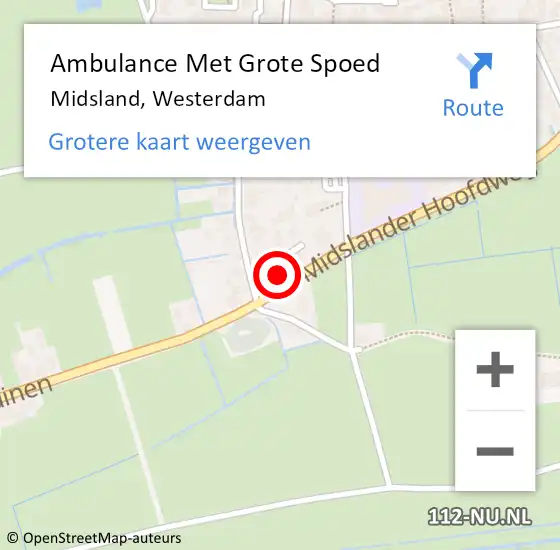 Locatie op kaart van de 112 melding: Ambulance Met Grote Spoed Naar Midsland, Westerdam op 15 juli 2014 14:05