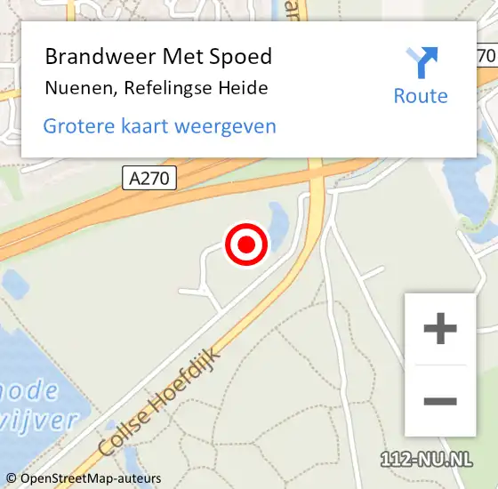 Locatie op kaart van de 112 melding: Brandweer Met Spoed Naar Nuenen, Refelingse Heide op 25 april 2022 09:47