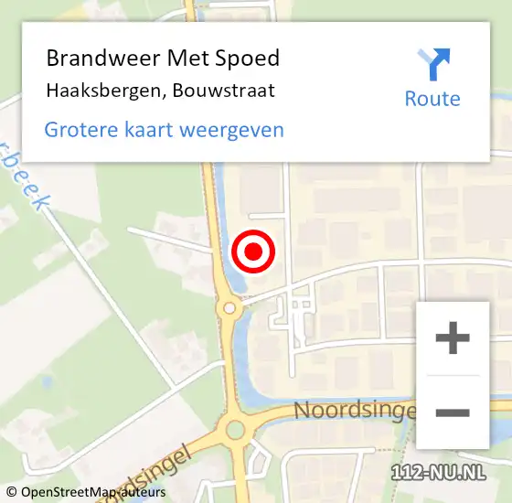 Locatie op kaart van de 112 melding: Brandweer Met Spoed Naar Haaksbergen, Bouwstraat op 25 april 2022 09:55