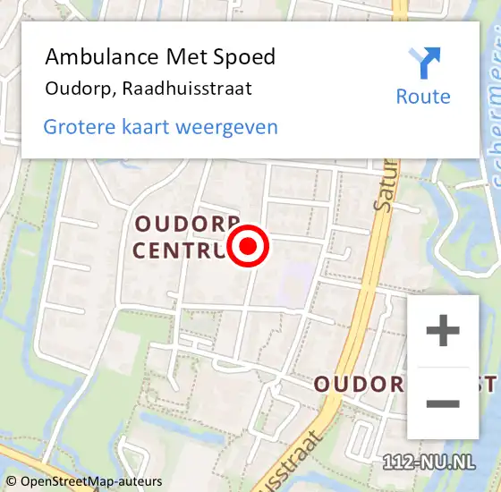 Locatie op kaart van de 112 melding: Ambulance Met Spoed Naar Oudorp, Raadhuisstraat op 25 april 2022 10:09