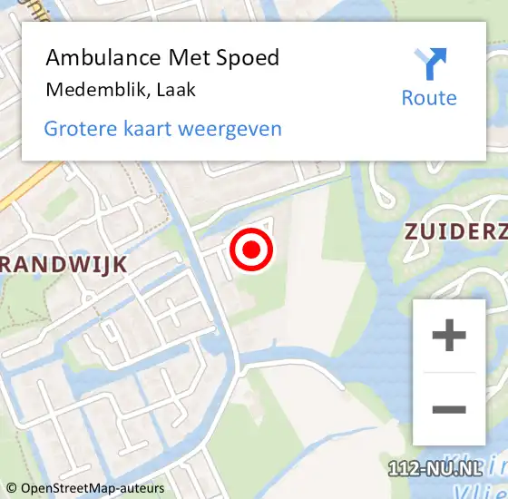 Locatie op kaart van de 112 melding: Ambulance Met Spoed Naar Medemblik, Laak op 25 april 2022 10:25