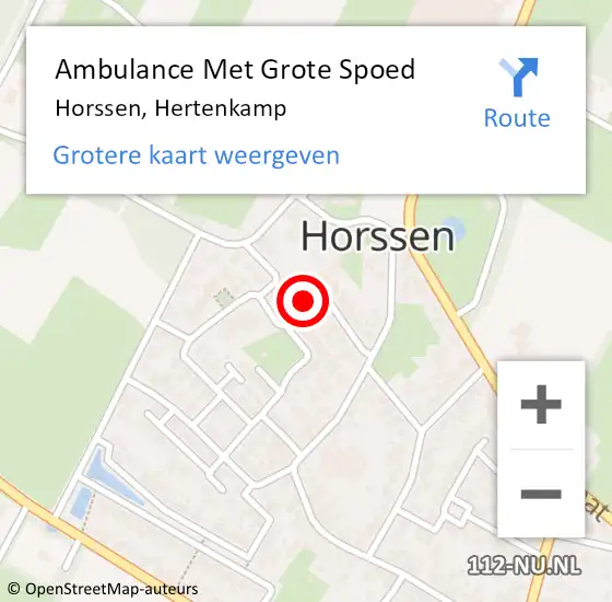 Locatie op kaart van de 112 melding: Ambulance Met Grote Spoed Naar Horssen, Hertenkamp op 25 april 2022 10:42