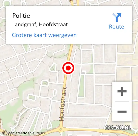 Locatie op kaart van de 112 melding: Politie Landgraaf, Hoofdstraat op 25 april 2022 11:07