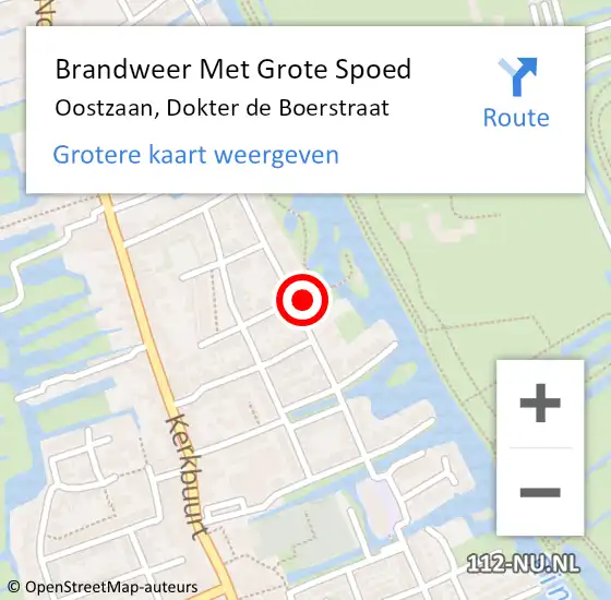 Locatie op kaart van de 112 melding: Brandweer Met Grote Spoed Naar Oostzaan, Dokter de Boerstraat op 25 april 2022 11:44