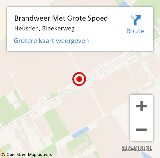 Locatie op kaart van de 112 melding: Brandweer Met Grote Spoed Naar Heusden, Bleekerweg op 25 april 2022 11:57