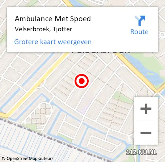 Locatie op kaart van de 112 melding: Ambulance Met Spoed Naar Velserbroek, Tjotter op 25 april 2022 12:30