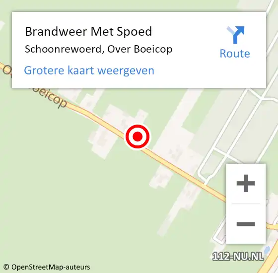 Locatie op kaart van de 112 melding: Brandweer Met Spoed Naar Schoonrewoerd, Over Boeicop op 15 juli 2014 14:27