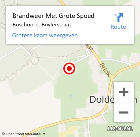 Locatie op kaart van de 112 melding: Brandweer Met Grote Spoed Naar Boschoord, Boylerstraat op 25 april 2022 12:46