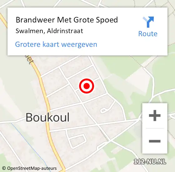 Locatie op kaart van de 112 melding: Brandweer Met Grote Spoed Naar Swalmen, Aldrinstraat op 25 april 2022 13:04