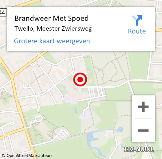 Locatie op kaart van de 112 melding: Brandweer Met Spoed Naar Twello, Meester Zwiersweg op 25 april 2022 13:17