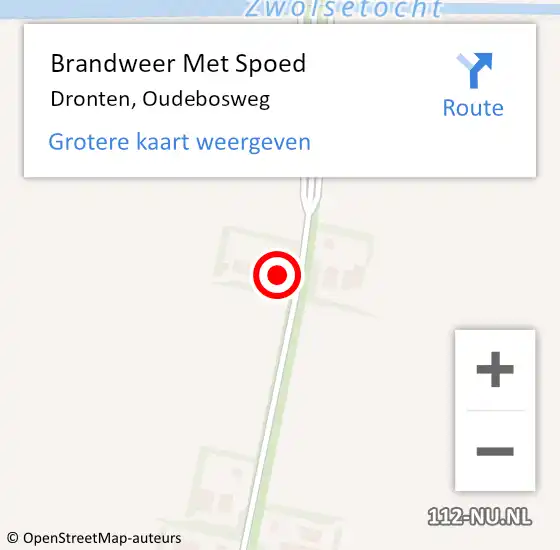 Locatie op kaart van de 112 melding: Brandweer Met Spoed Naar Dronten, Oudebosweg op 25 april 2022 13:25