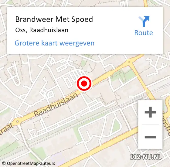 Locatie op kaart van de 112 melding: Brandweer Met Spoed Naar Oss, Raadhuislaan op 25 april 2022 13:26