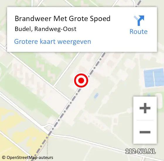 Locatie op kaart van de 112 melding: Brandweer Met Grote Spoed Naar Budel, Randweg-Oost op 25 april 2022 13:41
