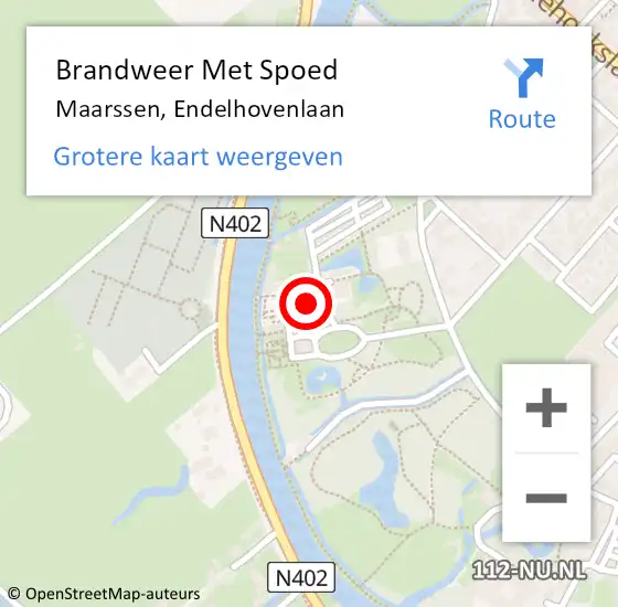 Locatie op kaart van de 112 melding: Brandweer Met Spoed Naar Maarssen, Endelhovenlaan op 25 april 2022 13:54