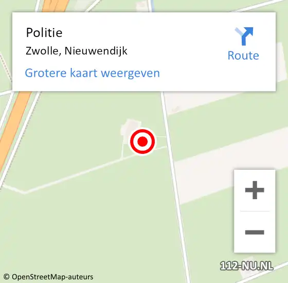 Locatie op kaart van de 112 melding: Politie Zwolle, Nieuwendijk op 25 april 2022 14:19