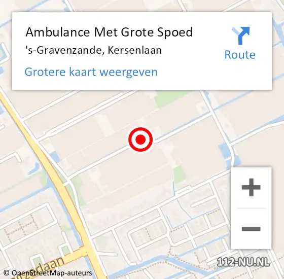 Locatie op kaart van de 112 melding: Ambulance Met Grote Spoed Naar 's-Gravenzande, Kersenlaan op 15 juli 2014 14:37