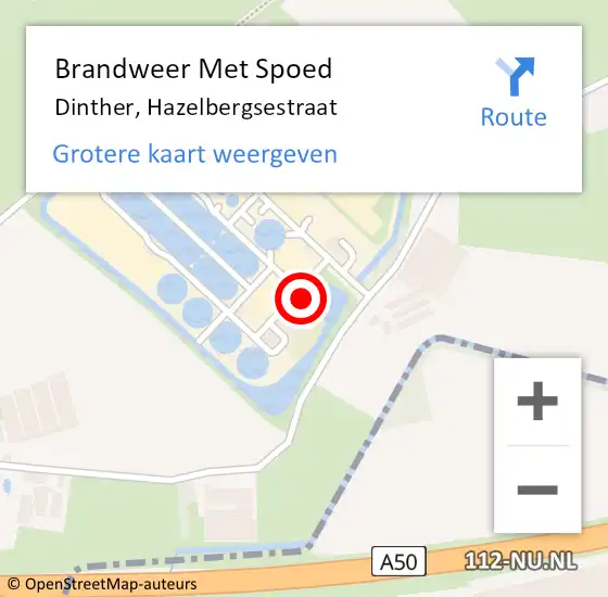 Locatie op kaart van de 112 melding: Brandweer Met Spoed Naar Dinther, Hazelbergsestraat op 25 april 2022 15:15