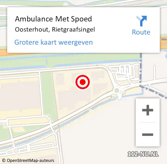 Locatie op kaart van de 112 melding: Ambulance Met Spoed Naar Oosterhout, Rietgraafsingel op 25 april 2022 15:52