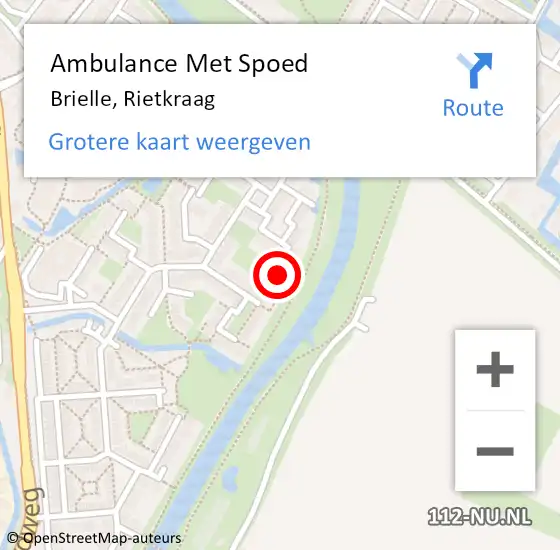 Locatie op kaart van de 112 melding: Ambulance Met Spoed Naar Brielle, Rietkraag op 25 april 2022 16:09