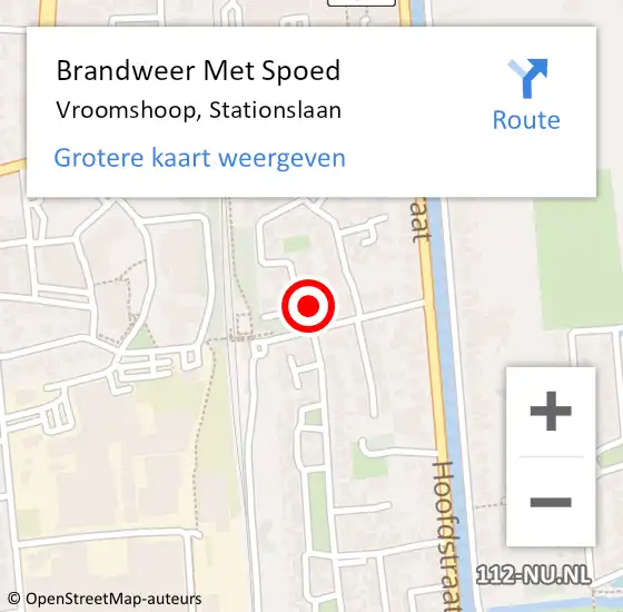 Locatie op kaart van de 112 melding: Brandweer Met Spoed Naar Vroomshoop, Stationslaan op 25 april 2022 16:37