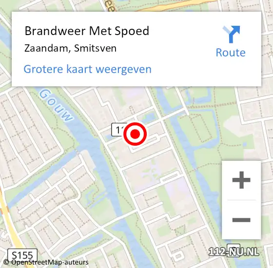 Locatie op kaart van de 112 melding: Brandweer Met Spoed Naar Zaandam, Smitsven op 25 april 2022 16:48