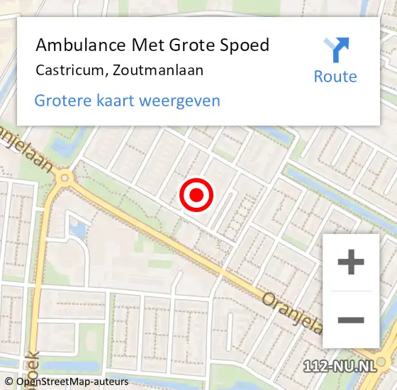 Locatie op kaart van de 112 melding: Ambulance Met Grote Spoed Naar Castricum, Zoutmanlaan op 25 april 2022 17:20