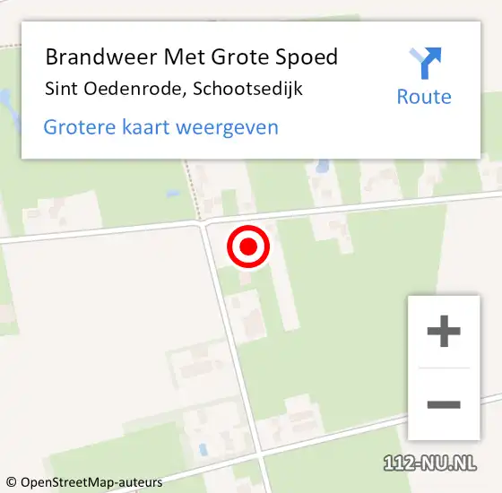 Locatie op kaart van de 112 melding: Brandweer Met Grote Spoed Naar Sint Oedenrode, Schootsedijk op 25 april 2022 18:52