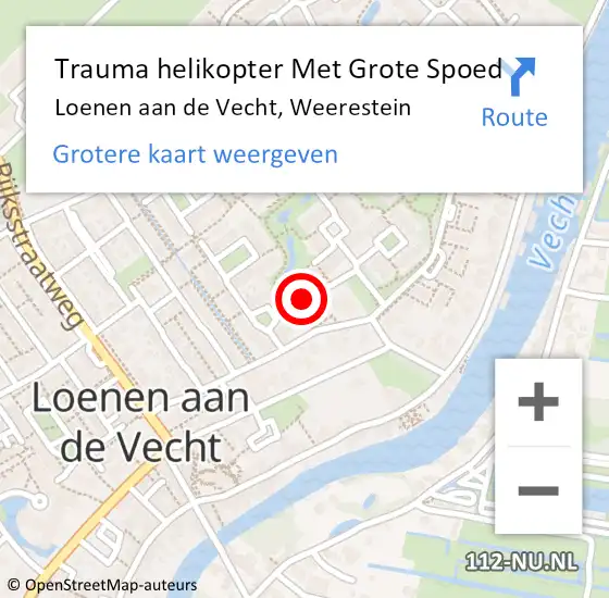 Locatie op kaart van de 112 melding: Trauma helikopter Met Grote Spoed Naar Loenen aan de Vecht, Weerestein op 25 april 2022 18:52