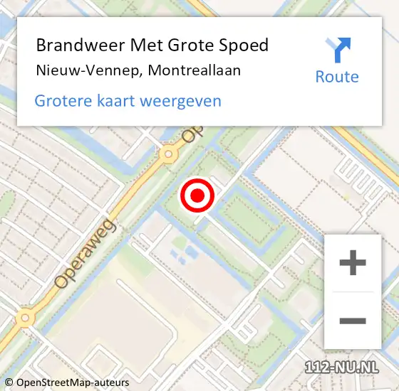 Locatie op kaart van de 112 melding: Brandweer Met Grote Spoed Naar Nieuw-Vennep, Montreallaan op 25 april 2022 19:19