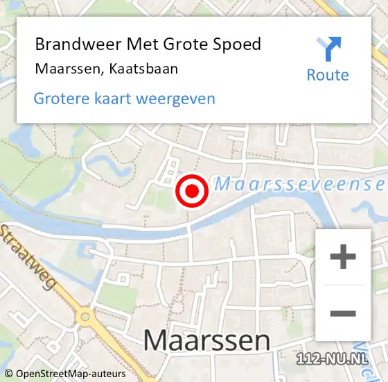 Locatie op kaart van de 112 melding: Brandweer Met Grote Spoed Naar Maarssen, Kaatsbaan op 25 april 2022 19:54